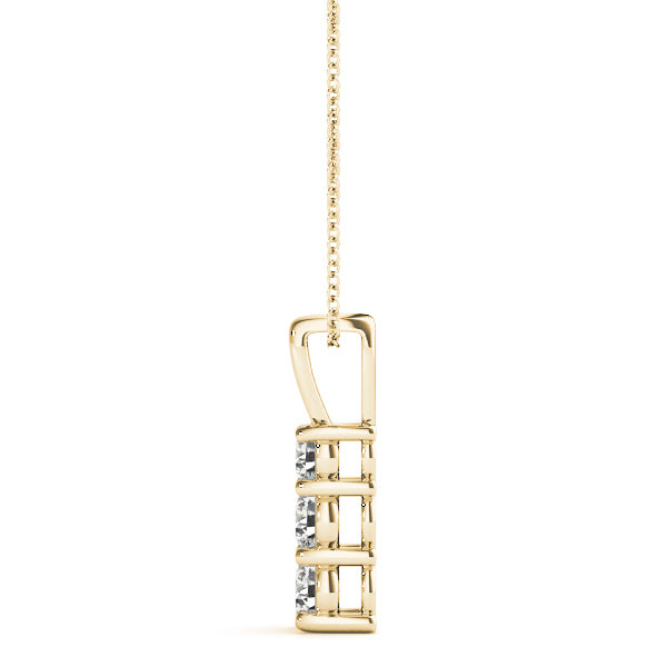 14K Yellow Gold 1/3 ct tw Three Stone Diamond Pendant