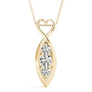 14K Yellow Gold 1/2 ct tw Three Stone Diamond Pendant