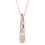18K Rose Gold 1/2 ct tw Three Stone Diamond Pendant