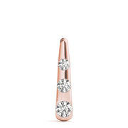 18K Rose Gold 1/2 ct tw Three Stone Diamond Pendant