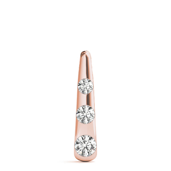 18K Rose Gold 1/2 ct tw Three Stone Diamond Pendant