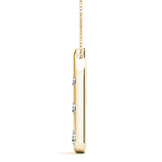 18K Yellow Gold 1/2 ct tw Three Stone Diamond Pendant