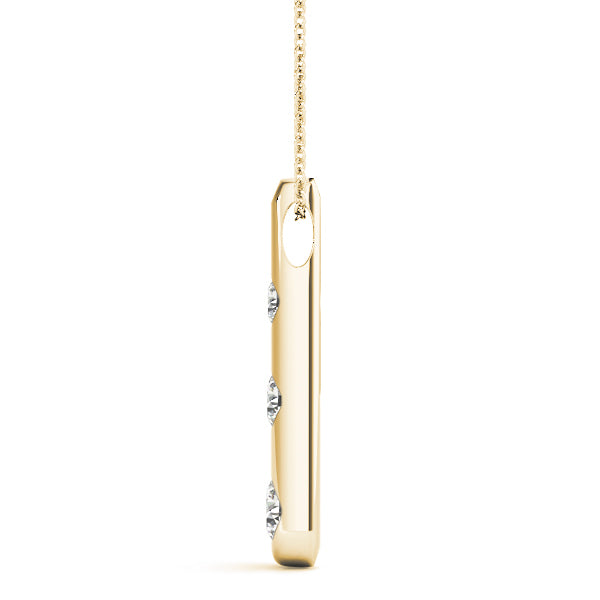 18K Yellow Gold 1/2 ct tw Three Stone Diamond Pendant