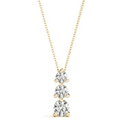 18K Yellow Gold 1 ct tw Three Stone Diamond Pendant