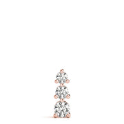 14K Rose Gold 1 ct tw Three Stone Diamond Pendant