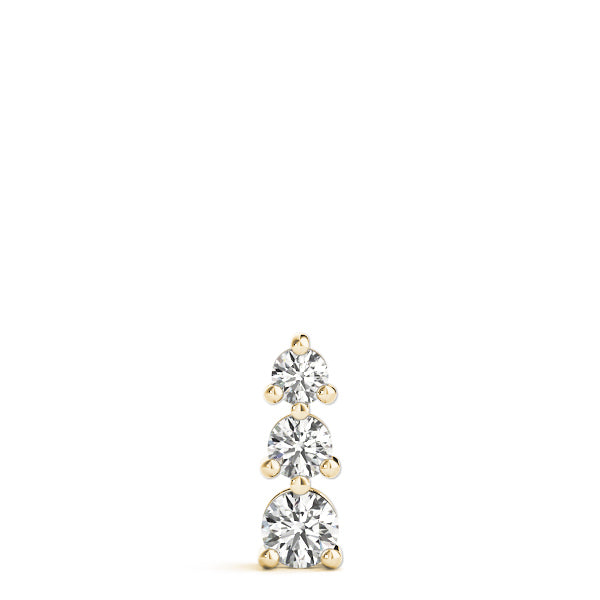 14K Yellow Gold 1 ct tw Three Stone Diamond Pendant