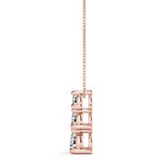 14K Rose Gold 1 ct tw Three Stone Diamond Pendant