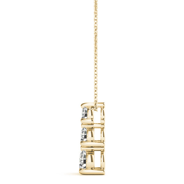 14K Yellow Gold 1 ct tw Three Stone Diamond Pendant