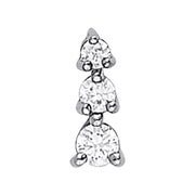 14K White Gold 1 ct tw Three Stone Diamond Pendant