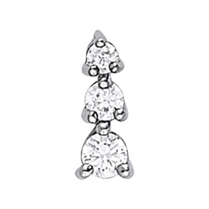 14K White Gold 1 ct tw Three Stone Diamond Pendant
