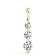 18K Yellow Gold 1 ct tw Three Stone Diamond Pendant