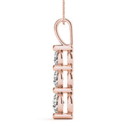18K Rose Gold 1 ct tw Three Stone Diamond Pendant
