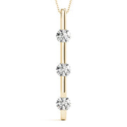 18K Yellow Gold 1 ct tw Three Stone Diamond Pendant