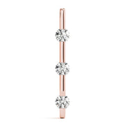18K Rose Gold 1 ct tw Three Stone Diamond Pendant