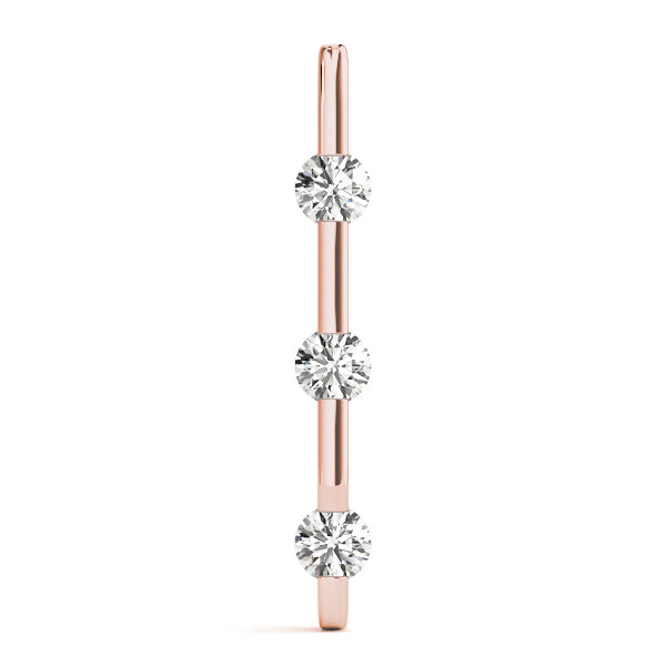 18K Rose Gold 1 ct tw Three Stone Diamond Pendant