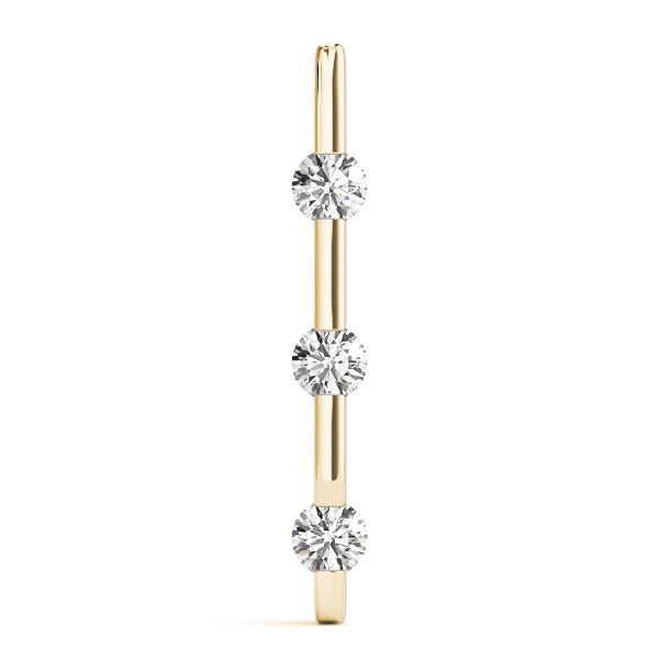 18K Yellow Gold 1 ct tw Three Stone Diamond Pendant