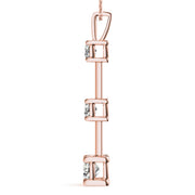 14K Rose Gold 1 ct tw Three Stone Diamond Pendant