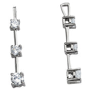 Platinum 1 ct tw Three Stone Diamond Pendant