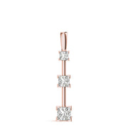 14K Rose Gold 1 1/3 ct tw Three Stone Diamond Pendant