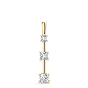 18K Yellow Gold 1 1/3 ct tw Three Stone Diamond Pendant
