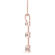 14K Rose Gold 1 1/3 ct tw Three Stone Diamond Pendant