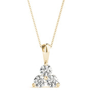 18K Yellow Gold 1 ct tw Three Stone Diamond Pendant