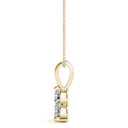 14K Yellow Gold 1 ct tw Three Stone Diamond Pendant