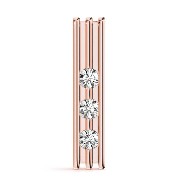 18K Rose Gold 1/2 ct tw Three Stone Diamond Pendant