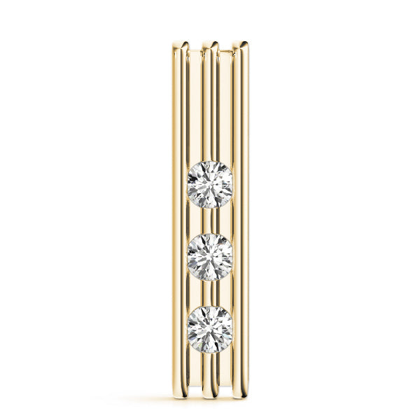 14K Yellow Gold 1/2 ct tw Three Stone Diamond Pendant