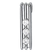 18K White Gold 1/2 ct tw Three Stone Diamond Pendant