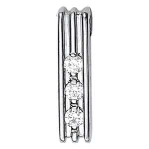18K White Gold 1/2 ct tw Three Stone Diamond Pendant