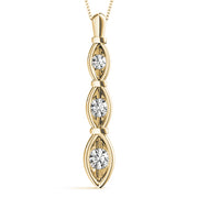 14K Yellow Gold 1/2 ct tw Three Stone Diamond Pendant