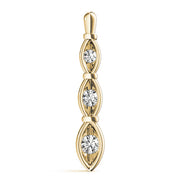 18K Yellow Gold 1/2 ct tw Three Stone Diamond Pendant