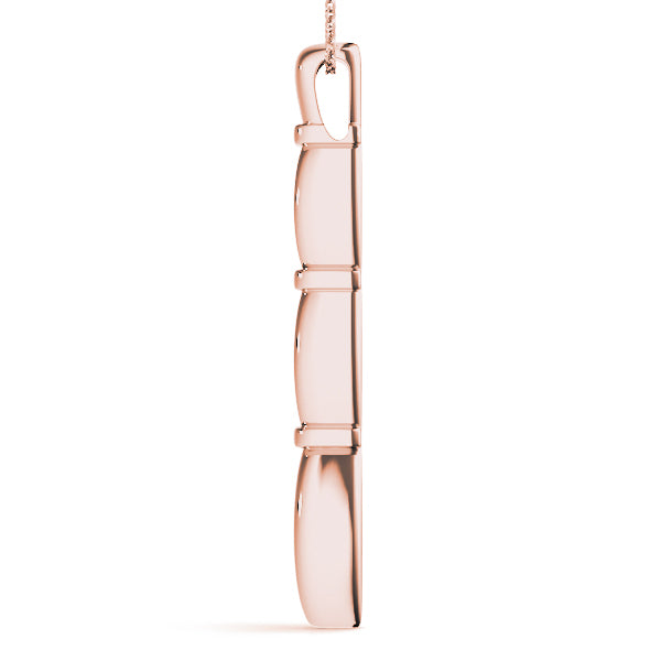 14K Rose Gold 1/2 ct tw Three Stone Diamond Pendant