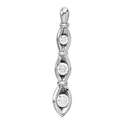 18K White Gold 1/2 ct tw Three Stone Diamond Pendant