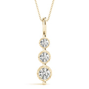 18K Yellow Gold 1/2 ct tw Three Stone Diamond Pendant
