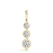14K Yellow Gold 1/2 ct tw Three Stone Diamond Pendant