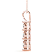 18K Rose Gold 1/2 ct tw Three Stone Diamond Pendant