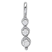 Platinum 1/2 ct tw Three Stone Diamond Pendant