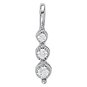 Platinum 1/2 ct tw Three Stone Diamond Pendant