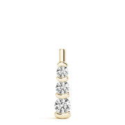 14K Yellow Gold 1 ct tw Three Stone Diamond Pendant