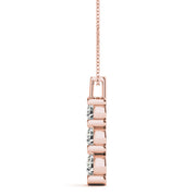 18K Rose Gold 1 ct tw Three Stone Diamond Pendant