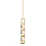 14K Yellow Gold 1 ct tw Three Stone Diamond Pendant