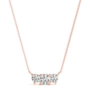 14K Rose Gold 7/8 ct tw Three Stone Diamond Pendant