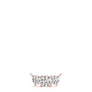 18K Rose Gold 7/8 ct tw Three Stone Diamond Pendant