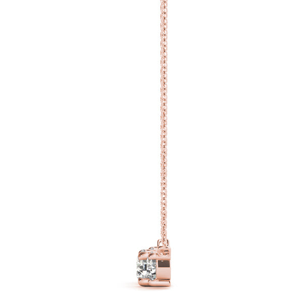 18K Rose Gold 7/8 ct tw Three Stone Diamond Pendant