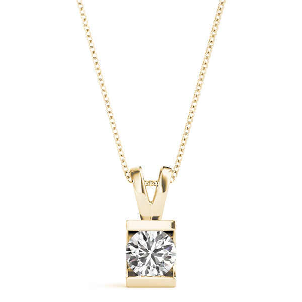 18K Yellow Gold 1 ct tw Solitaire Diamond Pendant