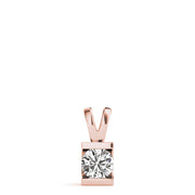 18K Rose Gold 1 ct tw Solitaire Diamond Pendant