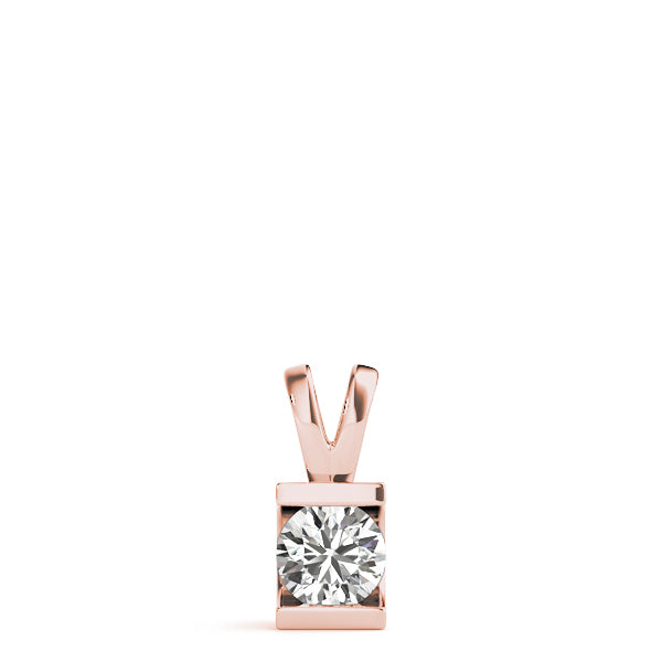 18K Rose Gold 1 ct tw Solitaire Diamond Pendant