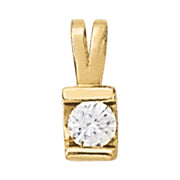 14K White Gold 1 ct tw Solitaire Diamond Pendant